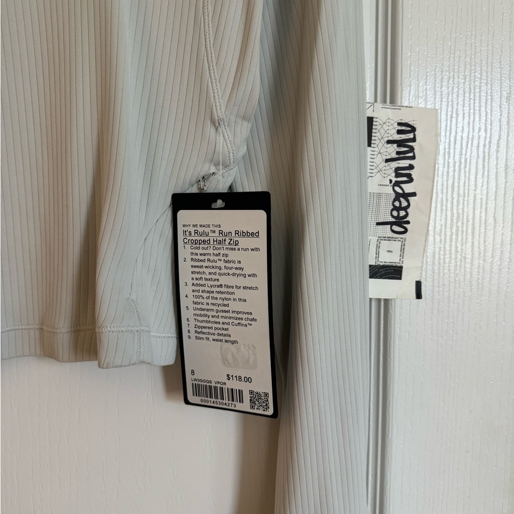 Lululemon Its Rulu Run Cropped Half Zip *Ribbed - Picture 3 of 3